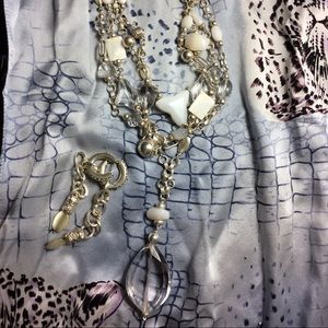 Dazzling chunky sterling quartz necklace /earrings